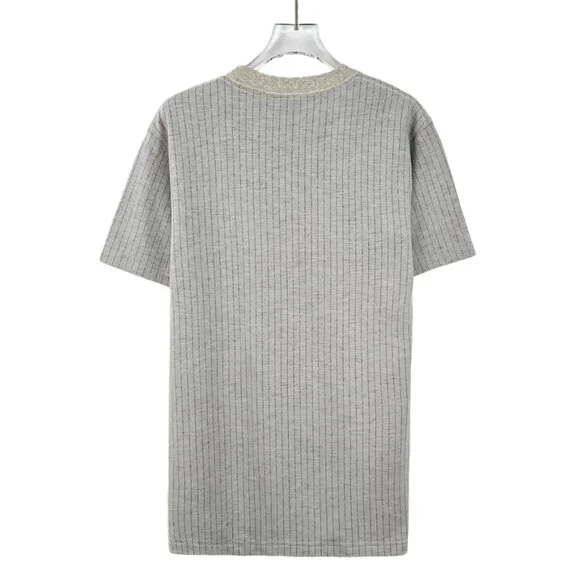 DM0308 Dior Dior Grey Letter Flocked Wool Round Neck Short Sleeve T-Shirt XS Siz